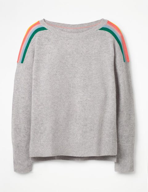 Pull Celia En Cachemire - Rayé argenté/multi Pull Celia En Cachemire - Rayé argenté/multi