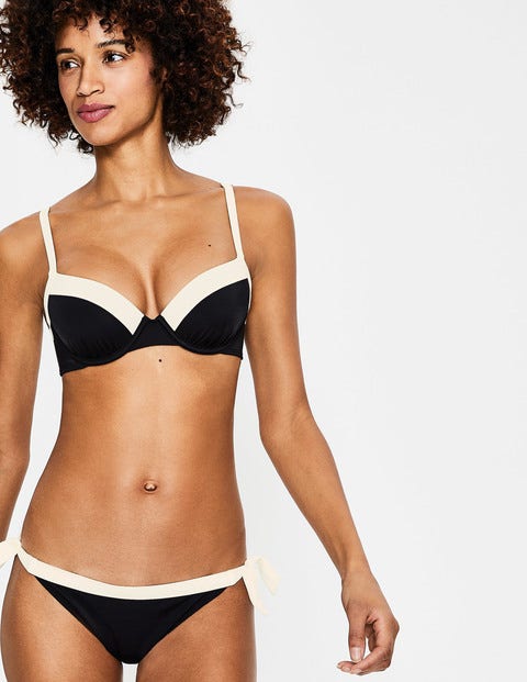 Bikinihose Mit Kontrastbändchen - Schwarz Bikinihose Mit Kontrastbändchen - Schwarz