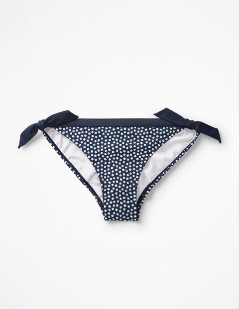 Contrast Tie Bikini Bottoms - Navy/Ivory Spot Contrast Tie Bikini Bottoms - Navy/Ivory Spot