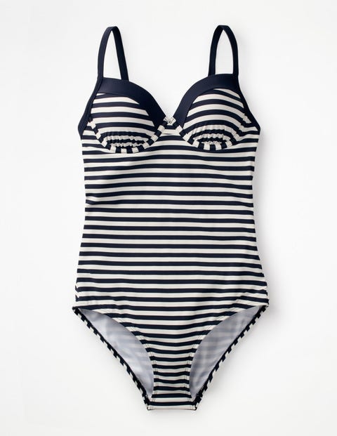 Milos Cup-Size Swimsuit - Navy/Ivory Stripe Milos Cup-Size Swimsuit - Navy/Ivory Stripe