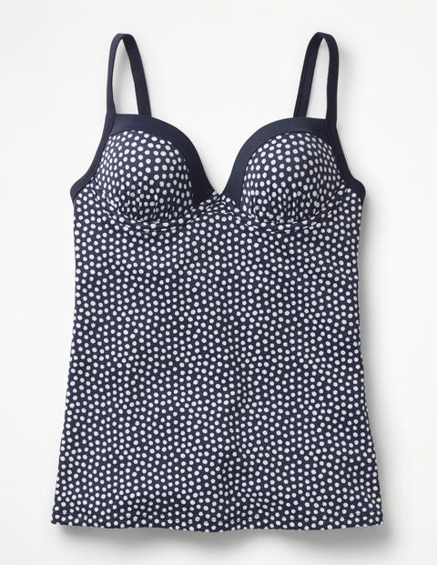 Milos Cup-Size Tankini Top - Navy/Ivory Spot Milos Cup-Size Tankini Top - Navy/Ivory Spot
