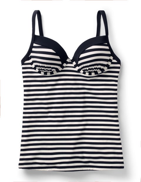 Milos Cup-Size Tankini Top - Navy/Ivory Stripe Milos Cup-Size Tankini Top - Navy/Ivory Stripe