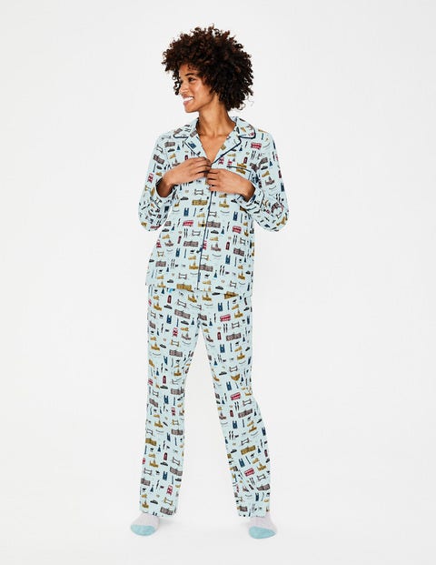 Cosy Woven Pajama - Ice Grey London Scene Cosy Woven Pajama - Ice Grey London Scene