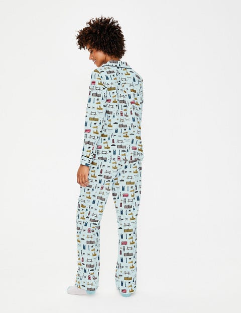 Cosy Woven Pajama - Ice Grey London Scene Cosy Woven Pajama - Ice Grey London Scene