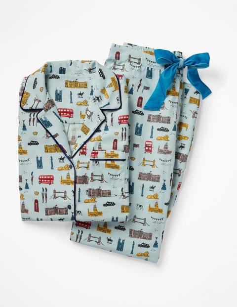 Cosy Woven Pajama - Ice Grey London Scene Cosy Woven Pajama - Ice Grey London Scene