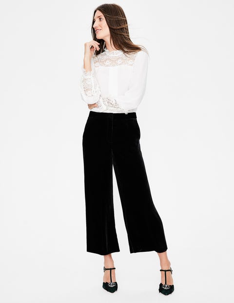 Lyndhurst Velvet Culottes - Black Lyndhurst Velvet Culottes - Black