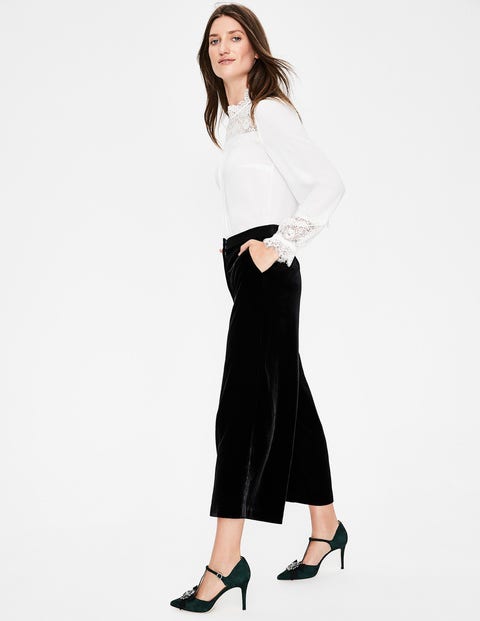 Lyndhurst Velvet Culottes - Black Lyndhurst Velvet Culottes - Black