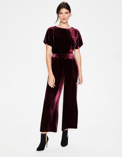 Aston Velvet Jumpsuit - Mulled Wine Aston Velvet Jumpsuit - Mulled Wine