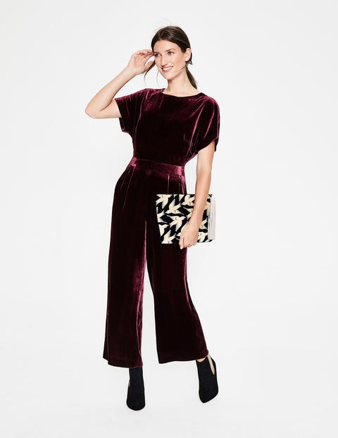 Aston Velvet Jumpsuit - Mulled Wine Aston Velvet Jumpsuit - Mulled Wine