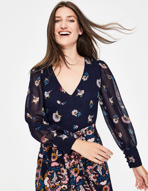 Belgrave Jumpsuit - Navy Flourish Scatter Belgrave Jumpsuit - Navy Flourish Scatter