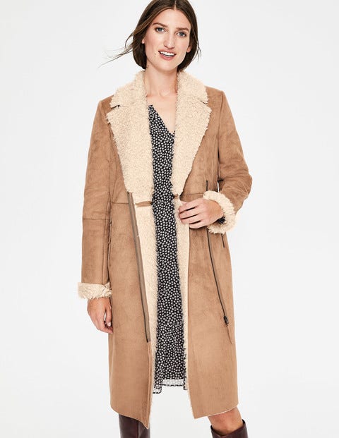 Faux Shearling Coat - Soft Truffle Faux Shearling Coat - Soft Truffle