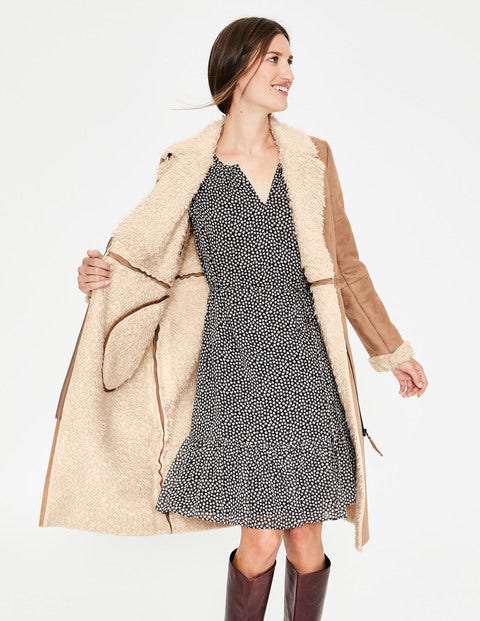 Faux Shearling Coat - Soft Truffle Faux Shearling Coat - Soft Truffle