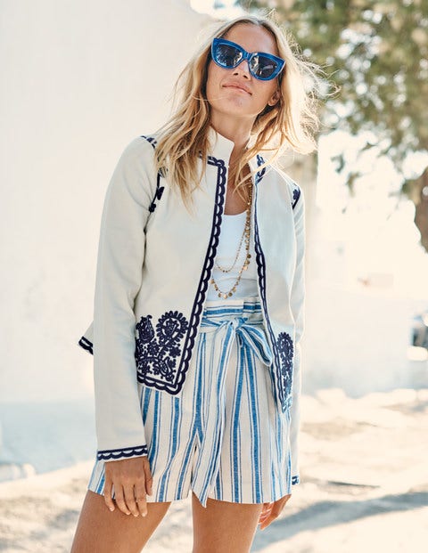 Lisbon Embroidered Jacket - Ivory Lisbon Embroidered Jacket - Ivory