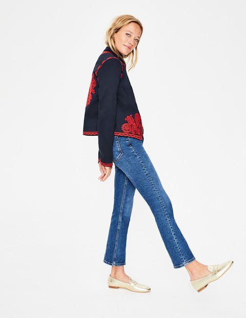 Lisbon Embroidered Jacket - Navy Lisbon Embroidered Jacket - Navy