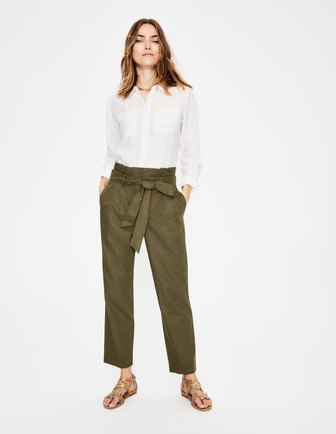 St Ives Paperbag Pants - Classic Khaki