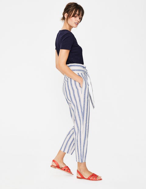 St Ives Paperbag Trousers - Cobalt Stripe St Ives Paperbag Trousers - Cobalt Stripe