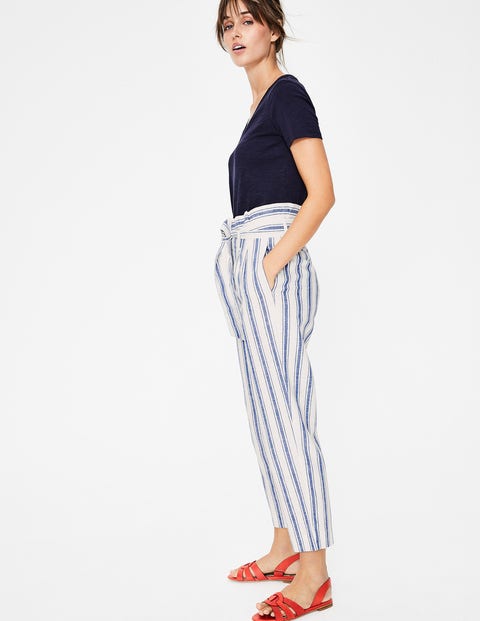 St Ives Paperbag Trousers - Cobalt Stripe St Ives Paperbag Trousers - Cobalt Stripe