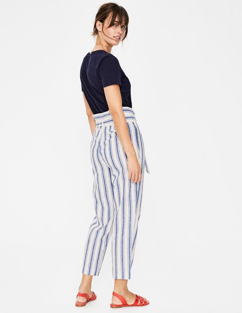 St Ives Paperbag Trousers - Cobalt Stripe St Ives Paperbag Trousers - Cobalt Stripe