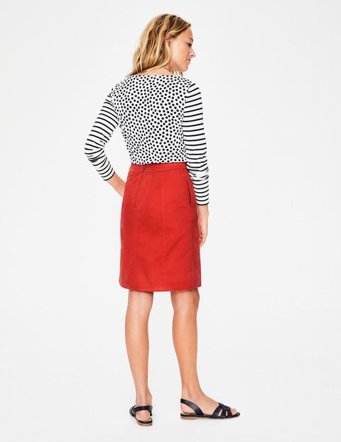 Helena Chino Skirt - Red Pop Helena Chino Skirt - Red Pop