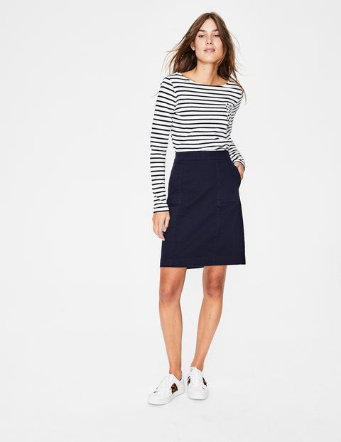 Helena Chino Skirt - Navy Helena Chino Skirt - Navy