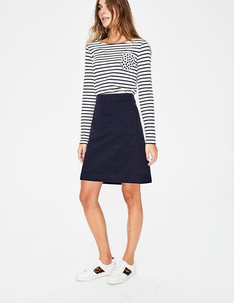 Helena Chino Skirt - Navy Helena Chino Skirt - Navy