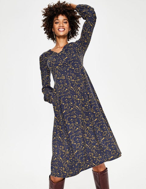 Easy Midi Dress - Navy, Mystic Woodland Easy Midi Dress - Navy, Mystic Woodland