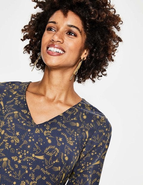 Easy Midi Dress - Navy, Mystic Woodland Easy Midi Dress - Navy, Mystic Woodland