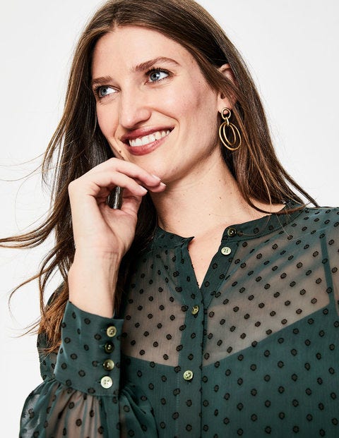 Lyra Blouson Sleeve Shirt - Chatsworth Green Lyra Blouson Sleeve Shirt - Chatsworth Green