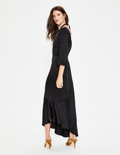 Rebecca Satin Maxi Dress - Black Rebecca Satin Maxi Dress - Black