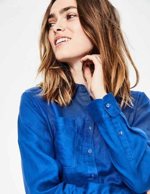 Linen Shirt - Cobalt Linen Shirt - Cobalt