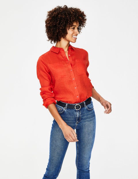 Linen Shirt - Red Pop Linen Shirt - Red Pop