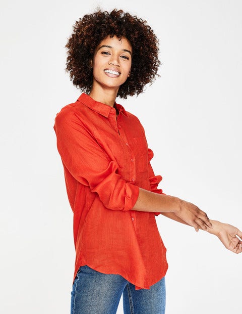 Linen Shirt - Red Pop Linen Shirt - Red Pop