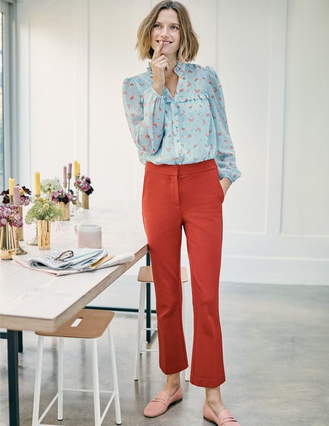 Anya Bluse - Fischreiherblau, Blumen Anya Bluse - Fischreiherblau, Blumen