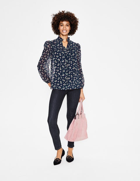 Anya Blouse - Navy Posy Bloom Anya Blouse - Navy Posy Bloom