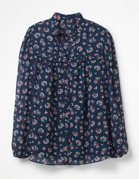Anya Blouse - Navy Posy Bloom Anya Blouse - Navy Posy Bloom
