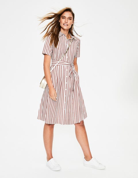 Anastasia Shirt Dress - Conker & Ivory Stripe Anastasia Shirt Dress - Conker & Ivory Stripe