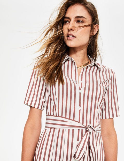 Anastasia Shirt Dress - Conker & Ivory Stripe Anastasia Shirt Dress - Conker & Ivory Stripe