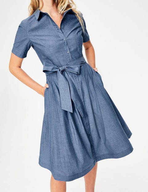 Anastasia Hemdblusenkleid - Leichter Faux-Uni Anastasia Hemdblusenkleid - Leichter Faux-Uni