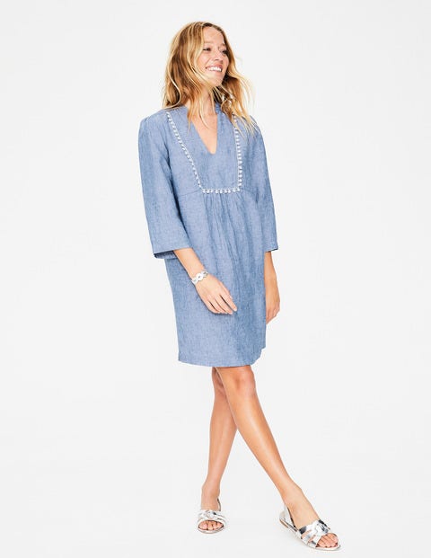 Evangeline Linen Tunic - Light Chambray Evangeline Linen Tunic - Light Chambray