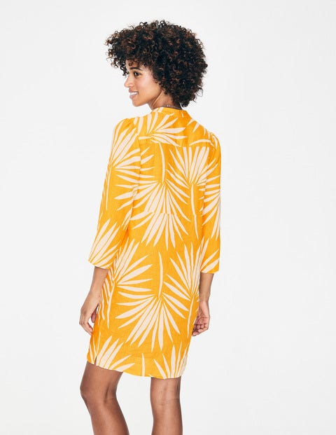 Evangeline Linen Tunic - Happy Holiday Palm Evangeline Linen Tunic - Happy Holiday Palm