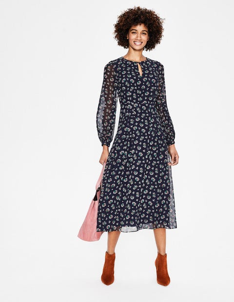 Ada Midi Dress - Navy Posy Bloom Ada Midi Dress - Navy Posy Bloom