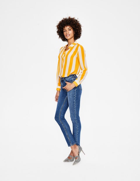 The Silk Shirt - Ivory & Happy Stripe The Silk Shirt - Ivory & Happy Stripe