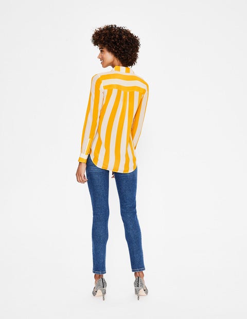 The Silk Shirt - Ivory & Happy Stripe The Silk Shirt - Ivory & Happy Stripe