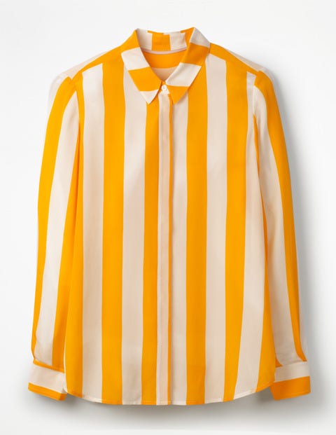 The Silk Shirt - Ivory & Happy Stripe The Silk Shirt - Ivory & Happy Stripe