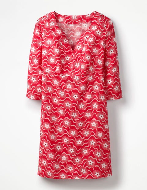 Casual Linen Tunic - Sunset, Starry Wave Casual Linen Tunic - Sunset, Starry Wave