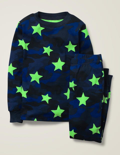 Glow-In-The-Dark Pyjamas - School Navy Camouflage Star Glow-In-The-Dark Pyjamas - School Navy Camouflage Star
