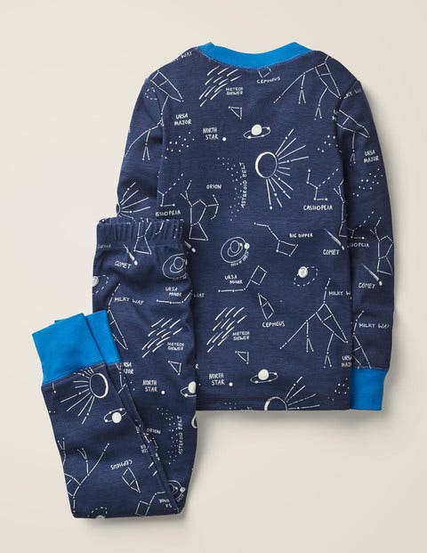 Glow-In-The-Dark Pyjamas - College Blue Star Gazing Glow-In-The-Dark Pyjamas - College Blue Star Gazing