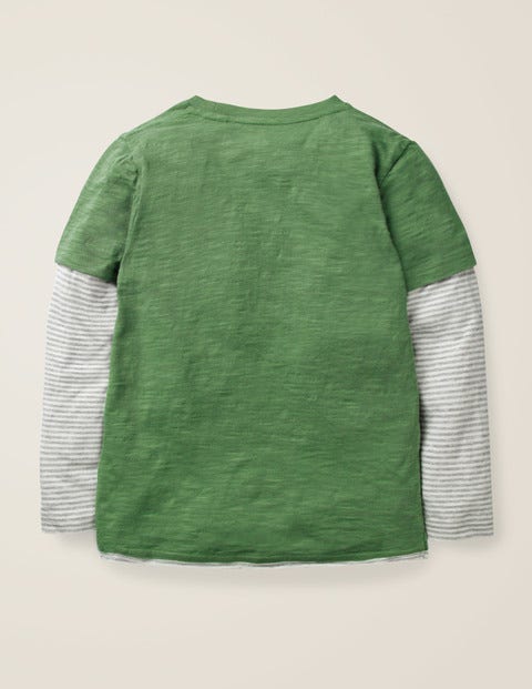Layered Graphic Pocket T-Shirt - Rosemary Green Layered Graphic Pocket T-Shirt - Rosemary Green