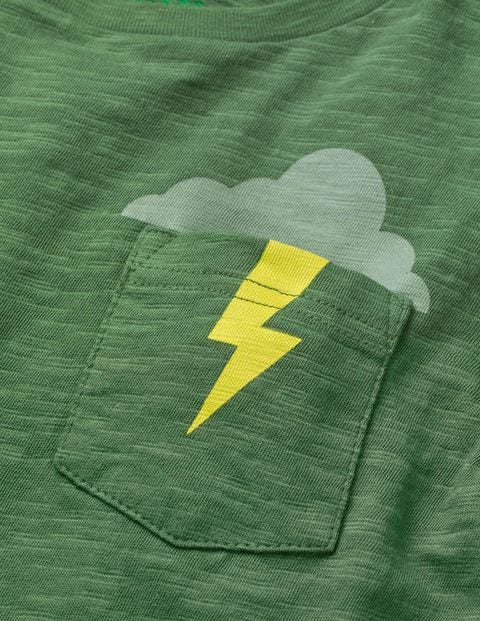 Layered Graphic Pocket T-Shirt - Rosemary Green Layered Graphic Pocket T-Shirt - Rosemary Green