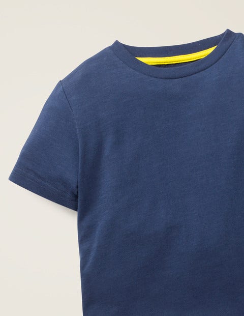 Vorgewaschenes T-Shirt Aus Flammgarn - Dunkelblau Vorgewaschenes T-Shirt Aus Flammgarn - Dunkelblau